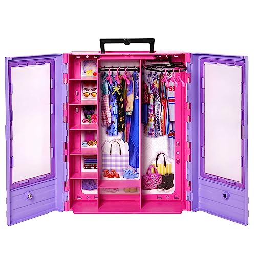 Barbie- Armadio dei Sogni Playset con bambola bionda, largo più di 60cm, 30+outfit e accessori, Giocattolo per Bambini 3+Anni,HGX57