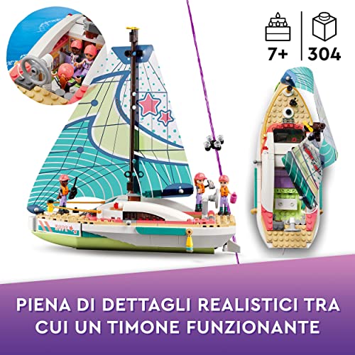 LEGO 41716 Friends L’Avventura in Barca a Vela di Stephanie, Set di Costruzioni con Imbarcazione Giocattolo, Giochi per Bambini e Bambine, Idee Regalo