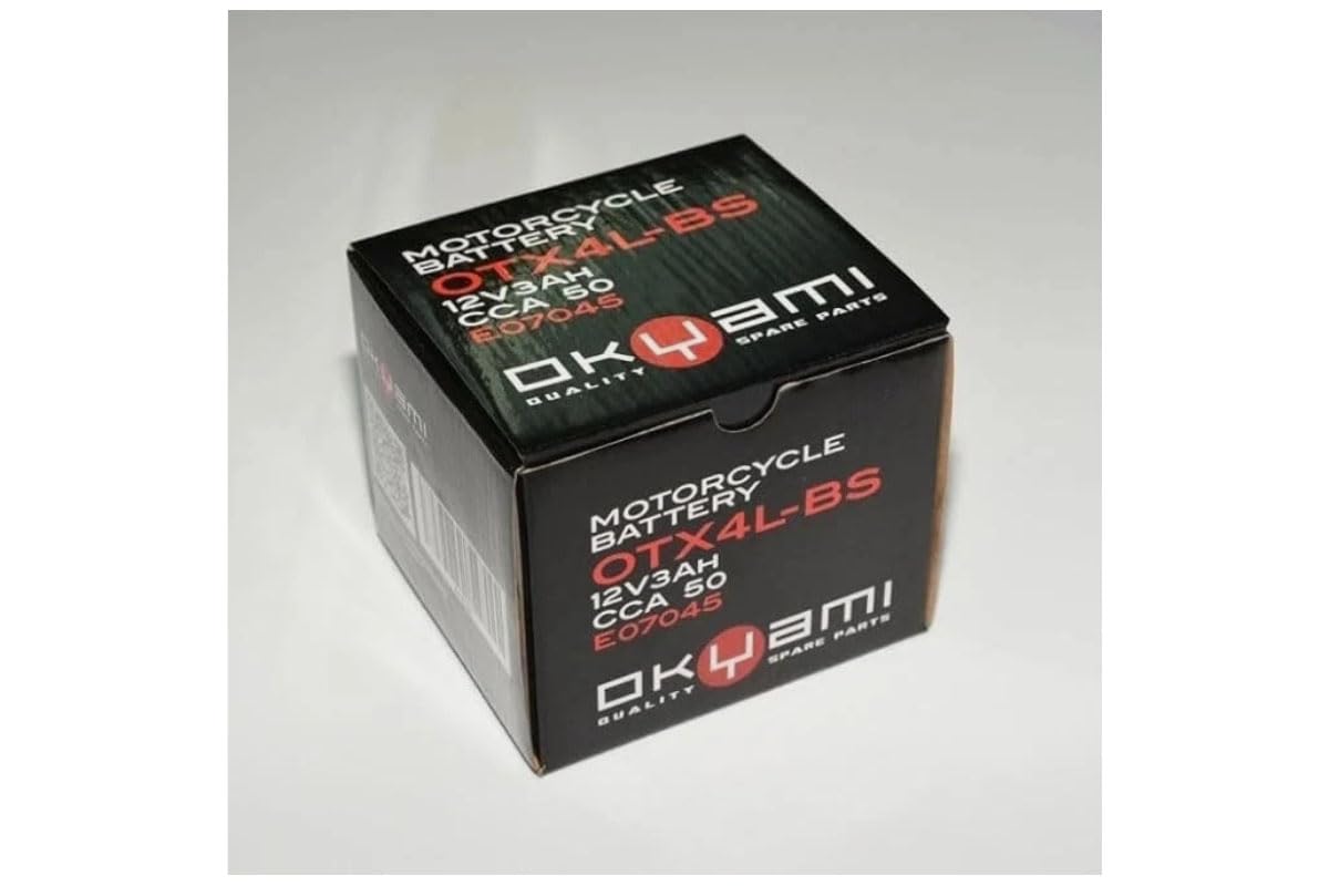 Okyami Batteria Moto OTX4L-BS, 12V 3Ah, 50CCA, Ricambio Universale per Scooter e Moto, Alta Prestazione