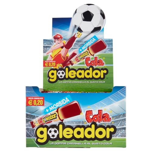 Goleador Cola, Caramelle Gommose, Gusto Cola, Doppia Lastrina, Senza Glutine, Confenzione da 200 Pezzi Monoporzione, Incartate Singolarmente, Idee Regalo per Compleanni e Feste o da Condividere
