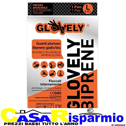Webazar GLOVELY BIPRENE GUANTI GIALLO/BLU Tg.L 8-8 1/2
