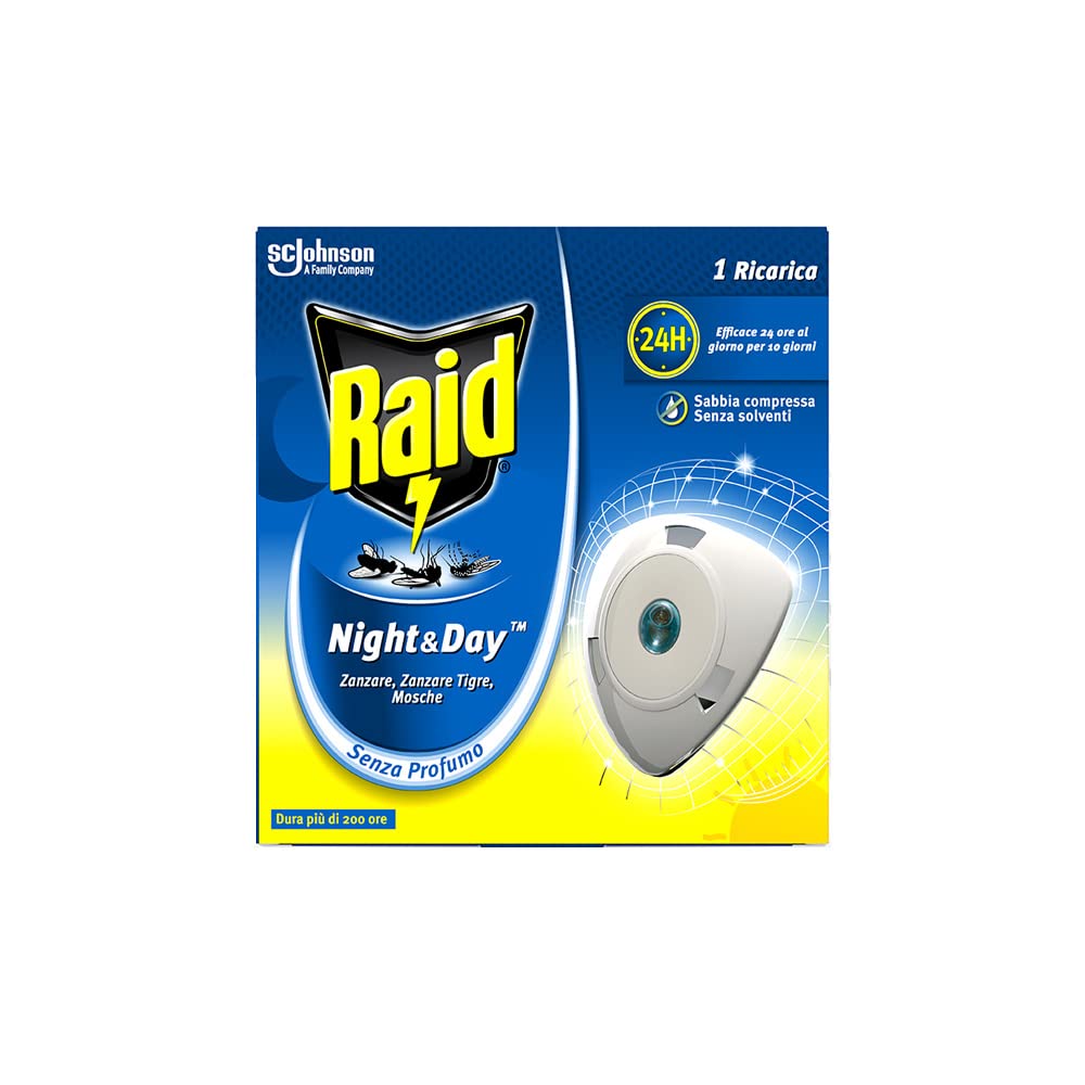 Raid Night & Day - Ricambio Anti Mosche, zanzare e formiche [pacco di 2]