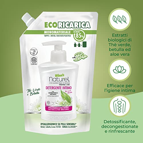 Winni's Naturel - Detergente Intimo Delicato Ipoallergenico in Ecoformato, con Antibatterico Naturale, Adatto alle Pelli più Sensibili, Con Materie Prime di Origine Vegetale e Bio, 500 ml