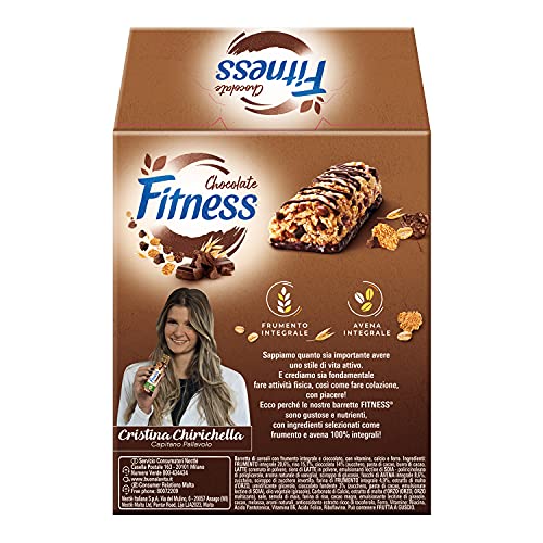 FITNESS CIOCCOLATO Barretta di Cereali con Frumento Integrale e Cioccolato 6 Pezzi