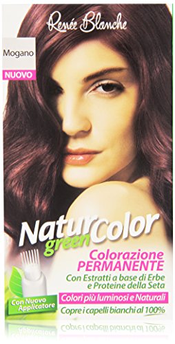 Renée Blanche - Natur Color Colorazione Permanente Mogano, con Estratti a Base di Erbe e Proteine della Seta