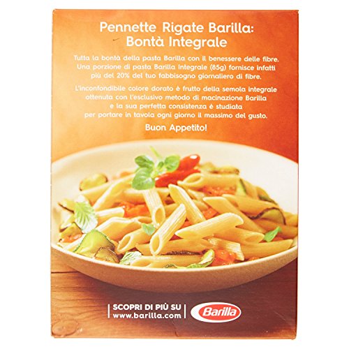 Barilla Pasta Integrale Pennette Rigate Semola Integrale di Grano Duro, 500 gr