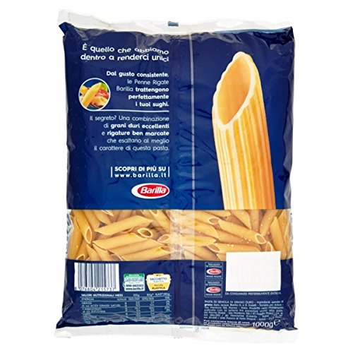 Barilla Pasta Penne rigate di Grano Duro, 1 kg x 12 confezioni