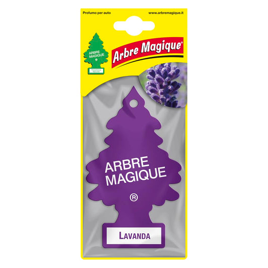 Arbre Magique Mono, Profumatore Auto, Fragranza Lavanda, Profumazione Fresca e Versatile, Durata fino a 7 Settimane, Made in Italy, Confezione da 1 Pezzo