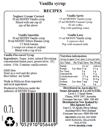 Monin Monin Premium sciroppo di vaniglia