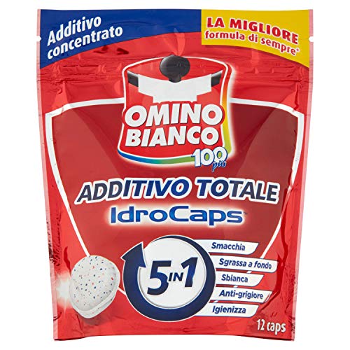 Omino Bianco - Additivo Totale 5in1 IdroCaps Power - Smacchiatore Concentrato - 12capsule - 240g
