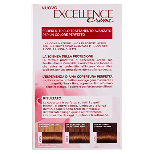 l'Oréal Paris Excellence Crema Colorante Triplo Trattamento Avanzato, 5.3 Castano Chiaro Dorato