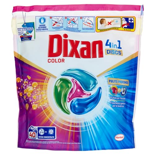 Dixan DISCS 4in1 Color Detersivo Lavatrice (40 Lavaggi)