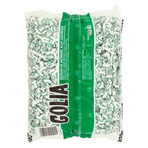Golia Farfallina, Caramelle Morbide al Gusto Liquirizia, Caramella impacchettata Singolarmente, Monopezzi, Confezione da 1000g
