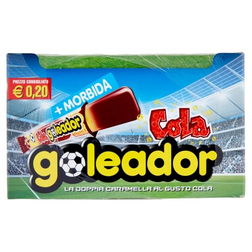 Goleador Cola, Caramelle Gommose, Gusto Cola, Doppia Lastrina, Senza Glutine, Confenzione da 200 Pezzi Monoporzione, Incartate Singolarmente, Idee Regalo per Compleanni e Feste o da Condividere