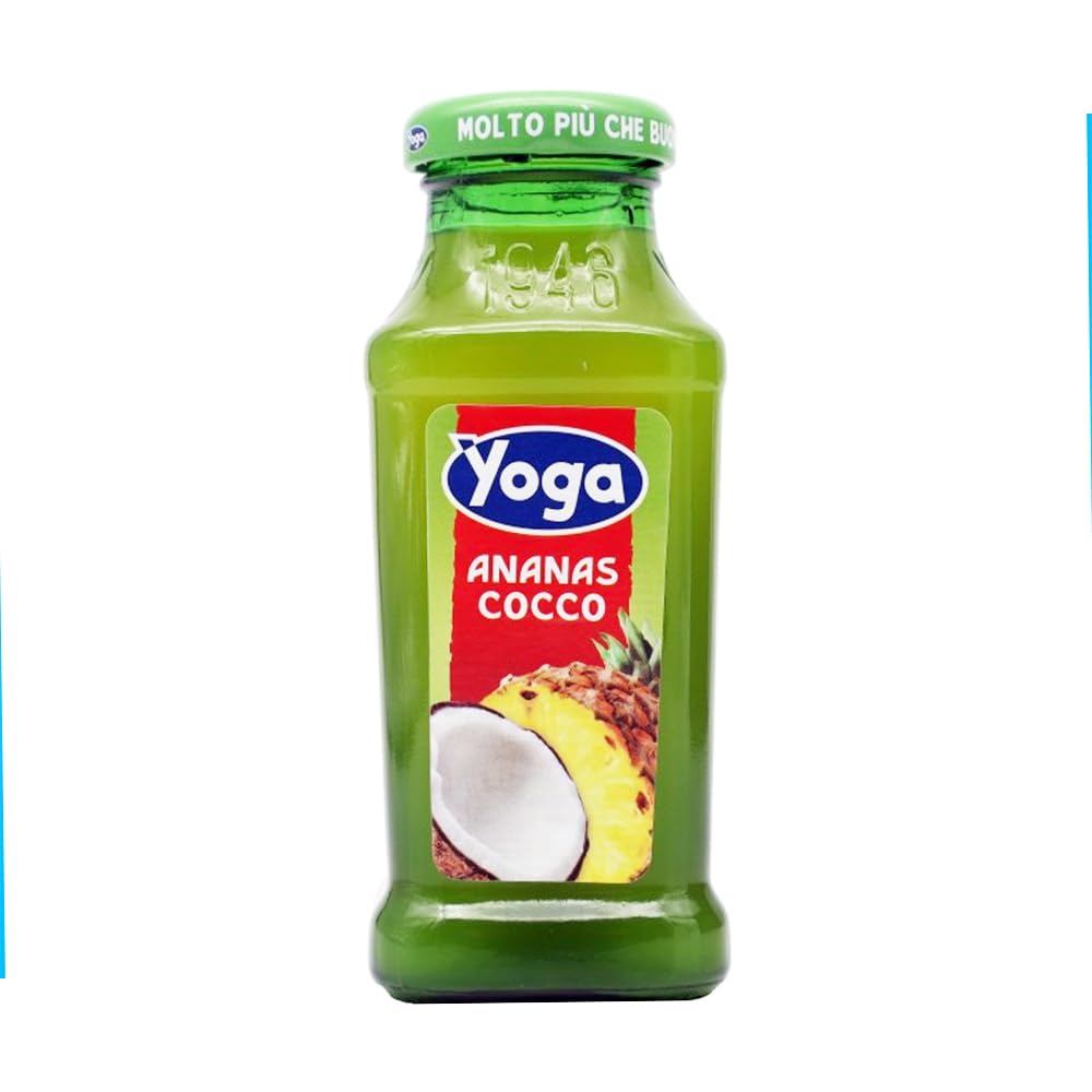 Yoga Succo di Frutta Cocco Ananas 24 Bottiglie in Vetro da 200ml