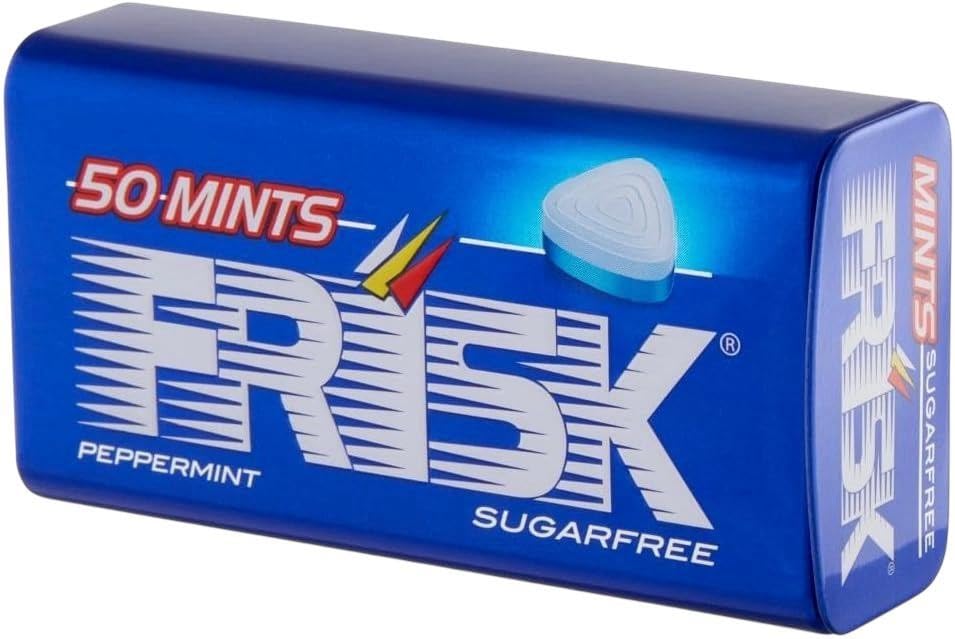 CG94! Frisk Caramelle Dure, Gusto Menta, Senza Zucchero, Confezione da 12 Astucci in Metallo da 50 Mentine ciascuno