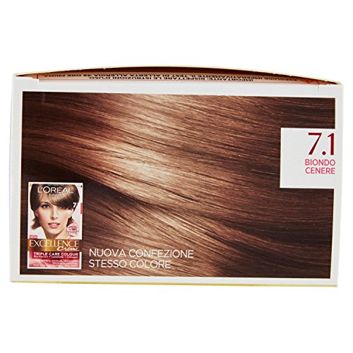 l'Oréal Paris Excellence Crema Colorante Triplo Trattamento Avanzato, 7.1 Biondo Cenere - 1 Pacco