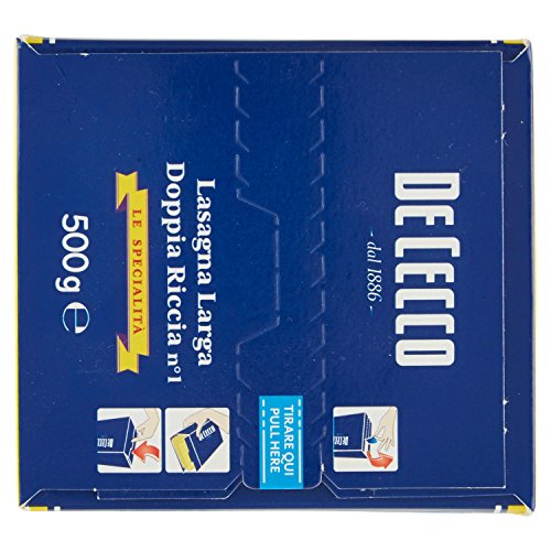 De Cecco Lasagna Semola Riccia - 4 pezzi da 500 g [2 kg]