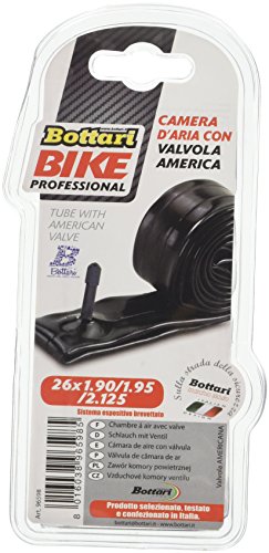 Bottari Bike - Tubo in gomma da uomo, con valvola americana, 24 x 1,50/1,75 C, colore: Nero