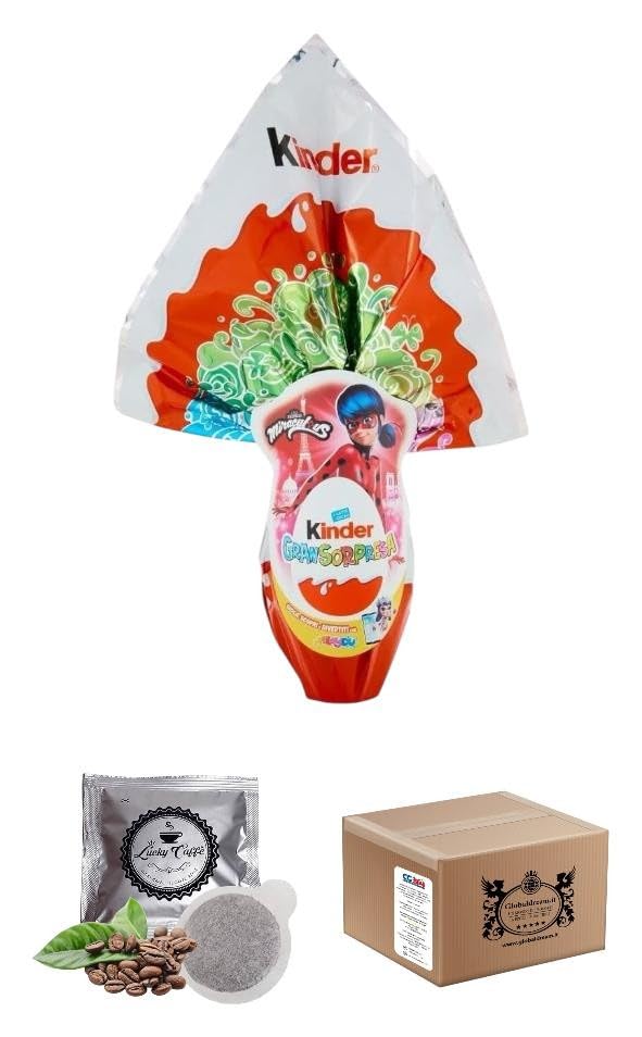 CG94! BOX GRANSORPRESA Uovo di Pasqua miraculus 2025 grammi 150 + 2 CIALDE LUCKY CAFFE' OMAGGIO