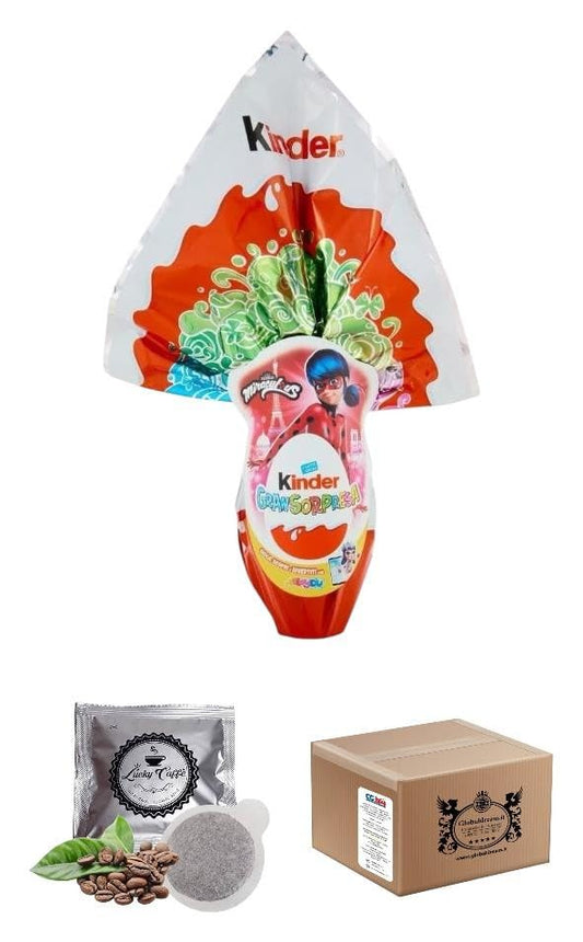 CG94! BOX GRANSORPRESA Uovo di Pasqua miraculus 2025 grammi 150 + 2 CIALDE LUCKY CAFFE' OMAGGIO