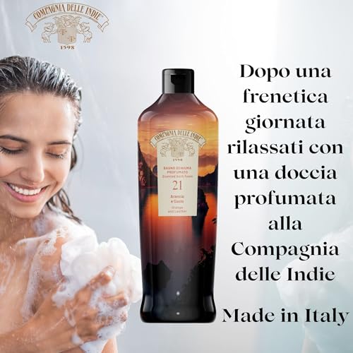 Compagnia delle Indie - Bagnoschiuma - Bagnoschiuma Donna - Bagnoschiuma Uomo - Bagno Schiuma per Pelli Sensibili - Formato 500 ml - Fatti Coccolare dalle Nostre Ricercate Fragranze