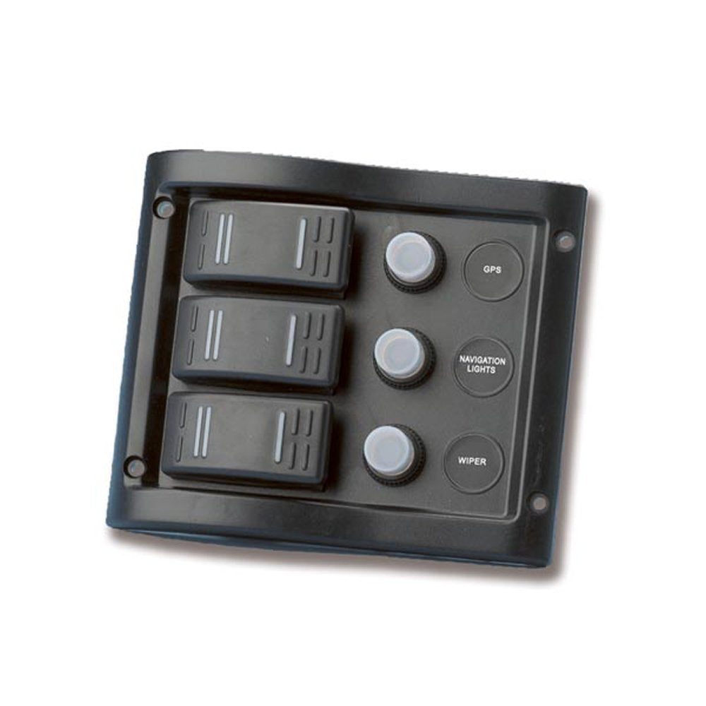 TREM PANNELLO STAGNO 3 INTERRUTTORI 130x110 MM MANUALE NERO
