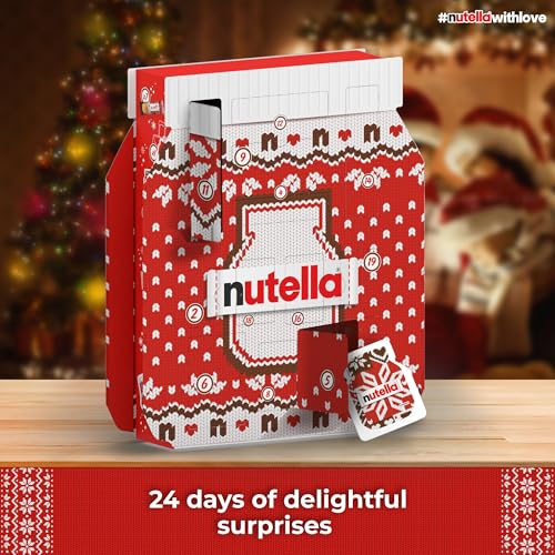 Nutella - Calendario Avvento 2025, 24 Deliziose Sorprese Nutella con Snack e Gadget, Idea Regalo Natale, Confezione da 528 Grammi