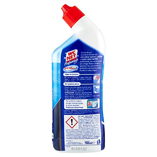 Wc Net - Detergente per Wc, Profumoso Gel,Elimina gli Odori, Profumi Assortiti - 6 pezzi da 700 ml [4200 ml]