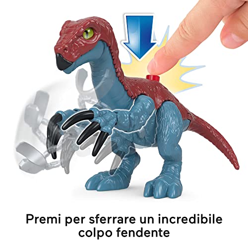 Imaginext Jurassic World Dominion Therizinosaurus Dinosaur & Owen Grady 3-Piece Poseable Figure Set for Preschool Kids Ages 3 and Up