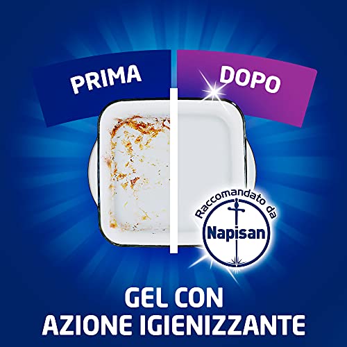 Finish Quantum + Igiene, Detersivo Lavastoviglie Raccomandato da Napisan, Gel Lavastoviglie, 182 Lavaggi, 7 confezioni da 26 Lavaggi di Liquido Lavastoviglie