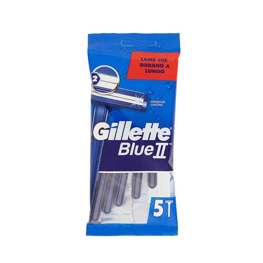10 X GILLETTE BLUE II RASOIO BILAMA 5 PZ [ TOTALE 50 RASOI ]