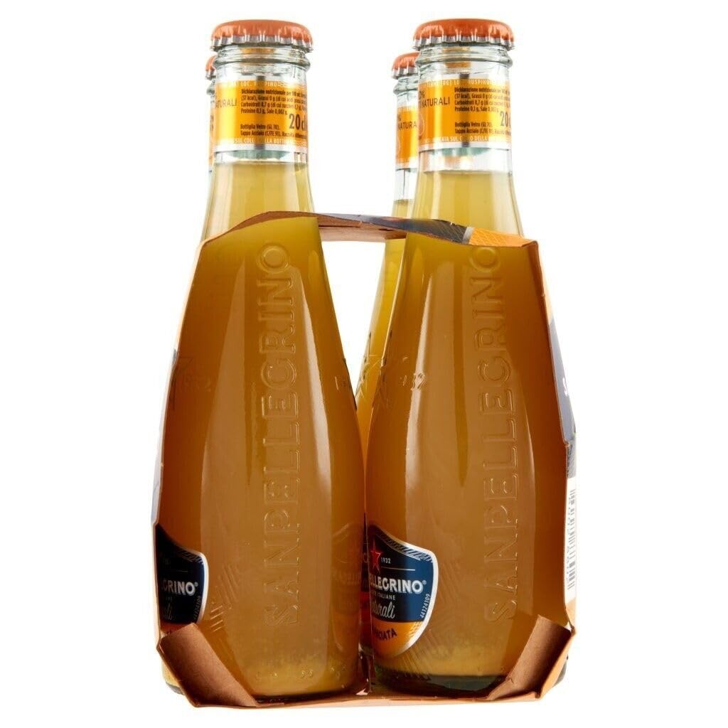 48x San Pellegrino Aranciata Naturali Bevanda Analcolica Rinfrescante con succo di Arancia italiano, Bottiglia di vetro 20cl