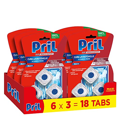 Pril Cura Lavastoviglie in Caps, Confezione da 3 Pezzi