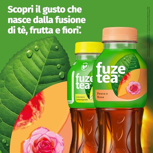 Fuze Tea, Bevanda Rinfrescante Analcolica di Té al Gusto Pesca e Rosa 330 ml x 24