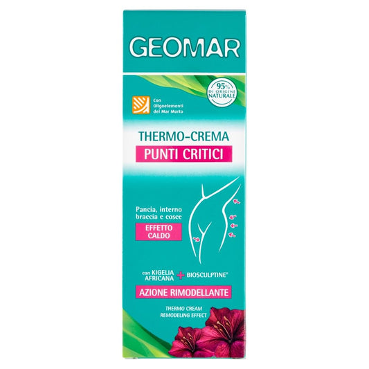 GEOMAR | Thermo-Crema Punti Critici, con Kigelia Africana, Acido Ialuronico di Origine Vegetale e Biosculptine®, 95% di Origine Naturale, Made in Italy, 150 ml