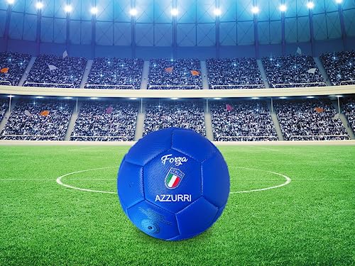 Mikado Sport Pallone da Calcio Modello Italia. Blu. Palla Realizzata in HF PVC. Adulti Ragazzi e Bambini