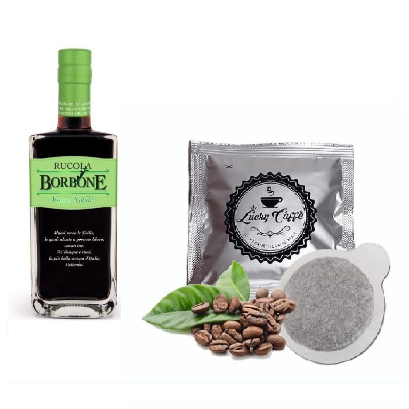 CG94 - Amaro Nobile Rucola 70cl - Confezione BOX con 5 Cialde Lucky Caffè