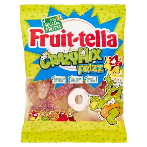Fruittella Crazy Mix Frizz, Caramelle Gommose, Gusto Frutti Assortiti