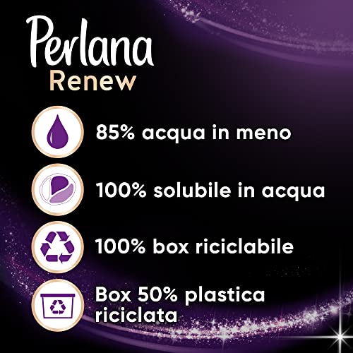 Perlana Renew Caps Neri, detersivo lavatrice capsule, formula 3in1, ottimale per tutti i capi scuri, confezione risparmio da 8 x 18 lavaggi, totale 144 lavaggi