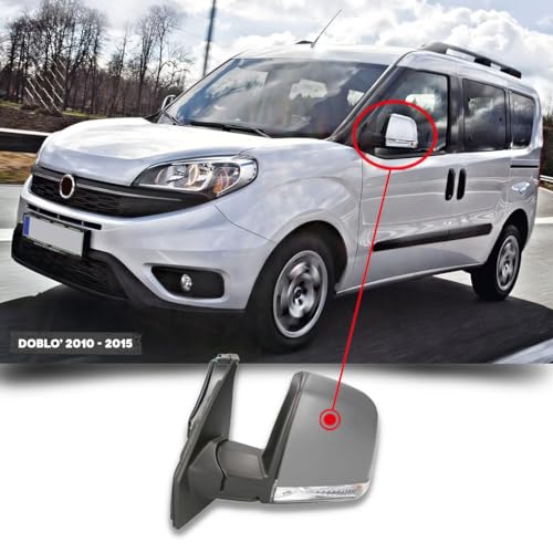 CG94 - Specchietto Retrovisore Meccanico C/FAN. Integrato per Auto F. DOBLO' - Calotta da Verniciare- Mod. Combi-Panorama