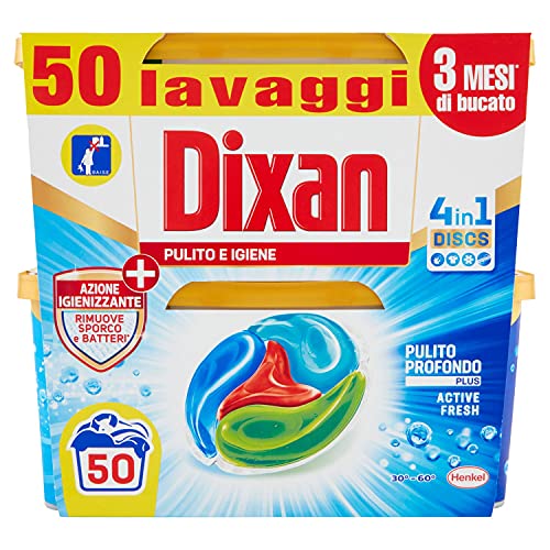 Dixan Discs Antiodore Detersivo Lavatrice Predosato in Capsule 4 in 1