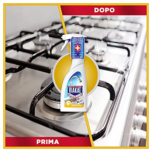 Viakal Anticalcare Detersivo Spray per Cucina, 10 Confezioni (10 x 515 ml), Adatto per Acciaio, Rimuove Sporco e Batteri, Azione Totale Sul Calcare, Brillantezza Duratura, Maxi Formato