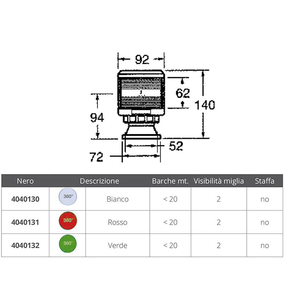 DHR Fanale Bianco 360° 10 W