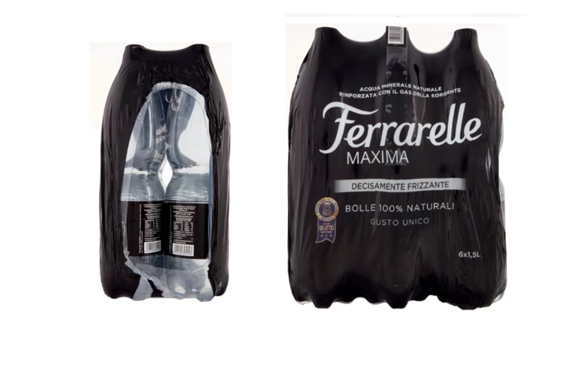 Ferrarelle Maxima Acqua Minerale Naturale Frizzante, Confezione da 18 Bottiglie, 1,5 L (18 Bottiglie)