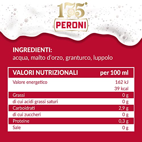 Peroni Birra Limited Edition, Cassa Birra con 15 Birre in Bottiglia da 66 cl, 9.90 L, Birra Lager con Malto 100% Italiano, Gusto Moderatamente Amaro, Gradazione Alcolica 4.7% Vol