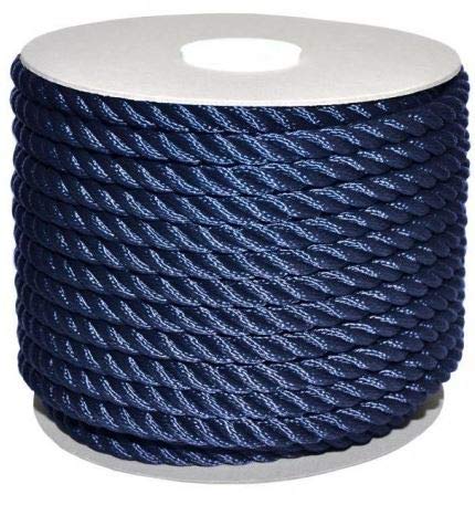 CIMA 24 MM in Poliestere Lucido Blu AFFONDANTE CARICO Rottura 9000 kg - a Metro lineare