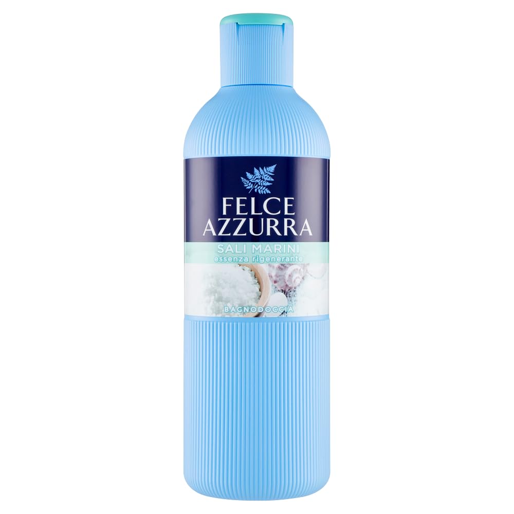 Confezione da 12 Paglieri Felce Azzurra Bagnodoccia Sali Marini, lavaggio corpo sale marino, gel doccia 650 ml