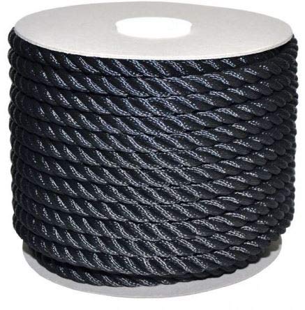 CIMA 8 MM in Poliestere Lucido Nero AFFONDANTE CARICO Rottura 620 kg - Prezzo a Metro lineare