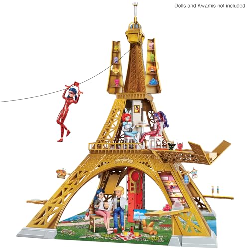Bandai - Miraculous - Playset Deluxe Paris - Grande Monumento da Gioco 1,20m - Torre con 40 Accessori, Piani, Negozi, Teleferica, Bambole non incluse - Giocattolo per Bambini dai 4 Anni in su - P50659
